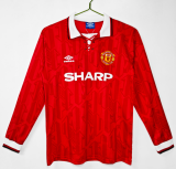 1992-94 Manchester United Home Long Sleeve Retro Soccer Jersey