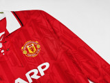 1992-94 Manchester United Home Long Sleeve Retro Soccer Jersey