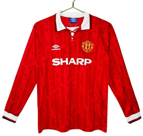 1992-94 Manchester United Home Long Sleeve Retro Soccer Jersey