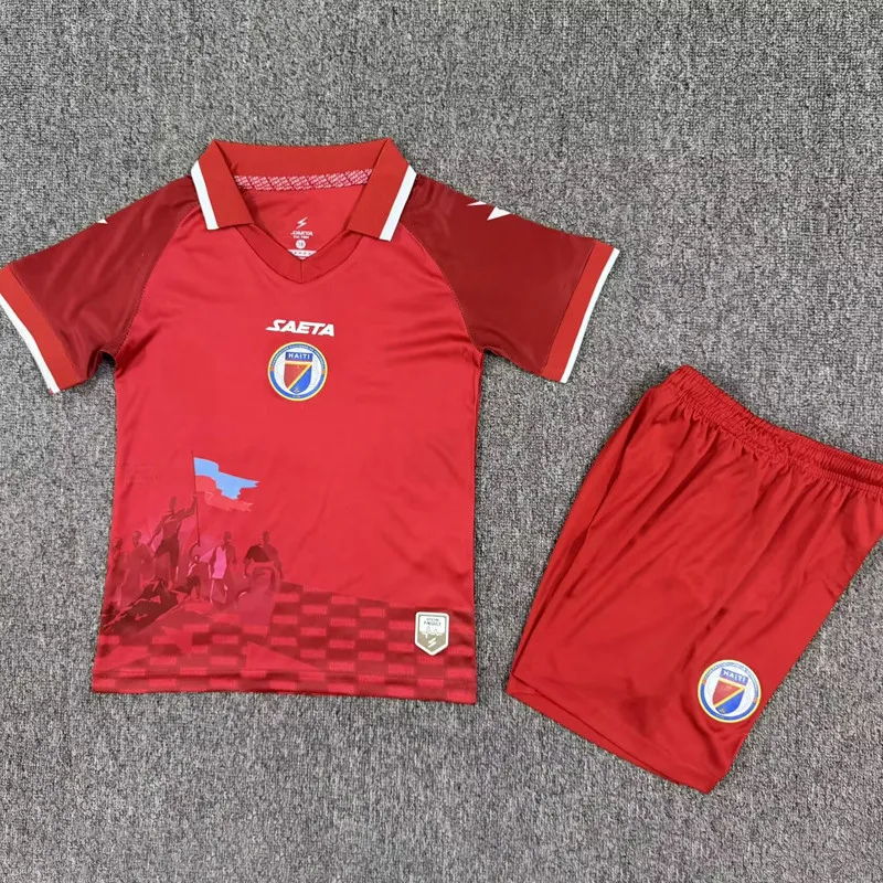 2026-27 Kids Haiti Third Away Red Soccer Jersey