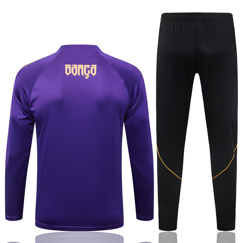 2026-27 Mens Barcelona Purple Half Pull Training Suit B26098#(半拉链)
