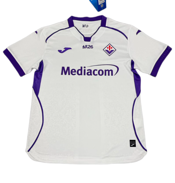 2026-27 Mens Fiorentina Away White Soccer Jersey
