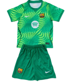 2026-27 Kids Barcelona Goalkeeper Green Soccer Jersey