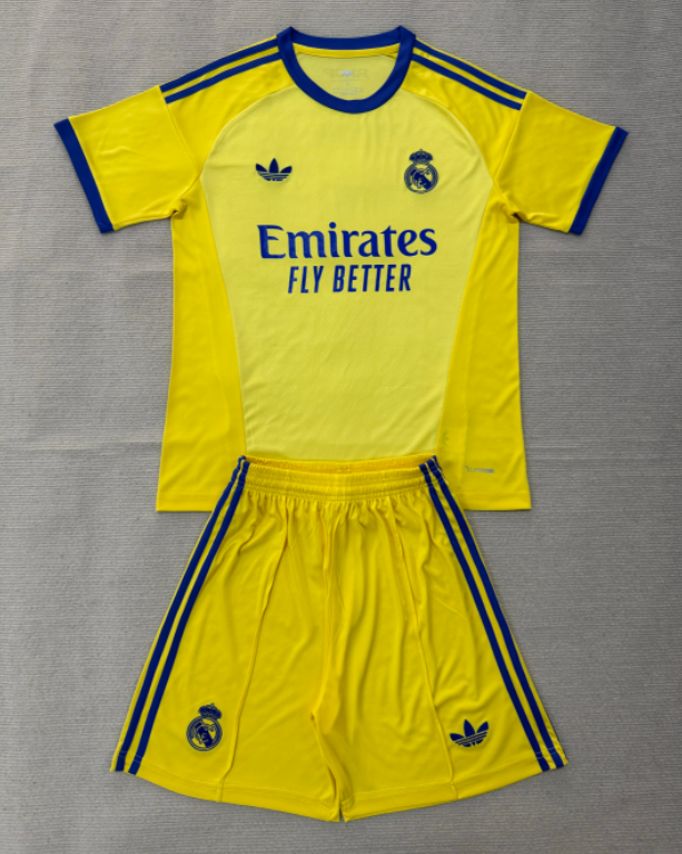 2026-27 Kids Real Madrid Goalkeeper Yellow Soccer Jersey