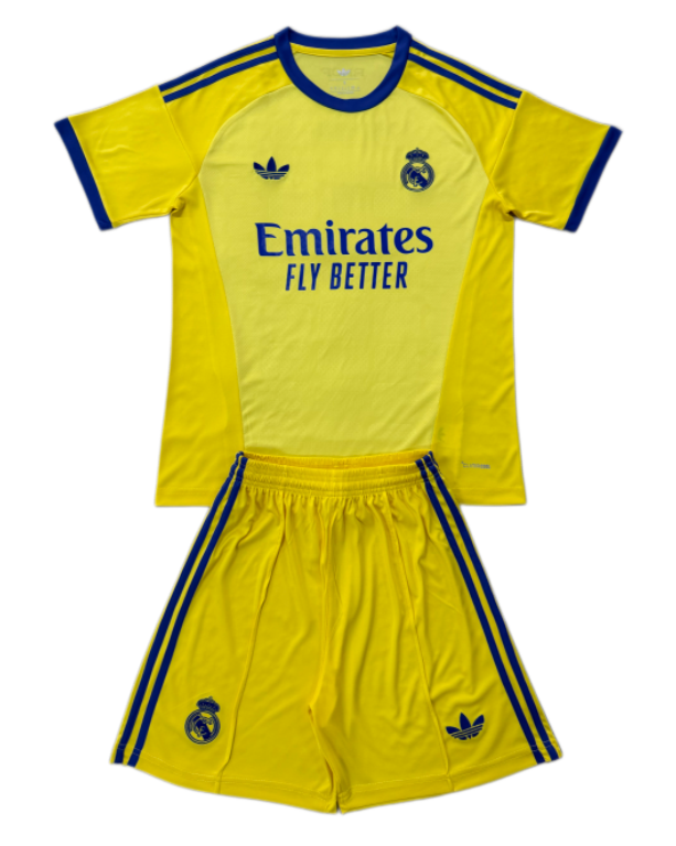 2026-27 Kids Real Madrid Goalkeeper Yellow Soccer Jersey