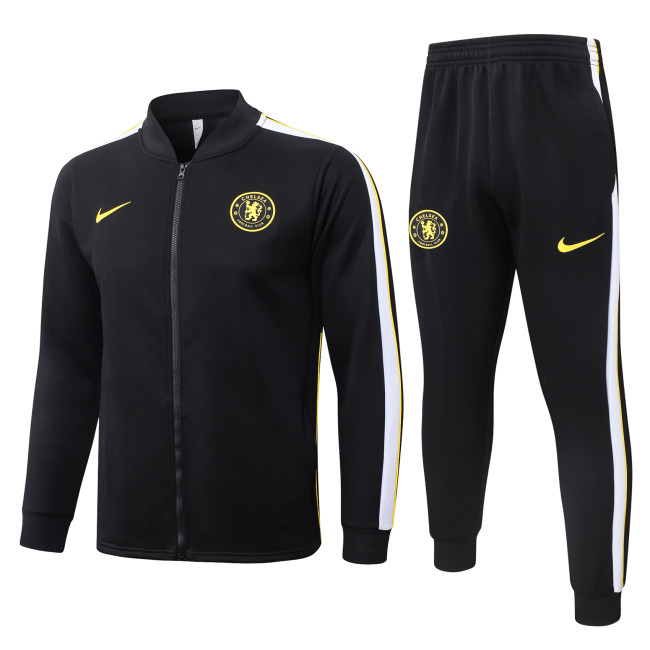 2026-27 Mens Chelsea Black Long Pull Training Suit  A26086#