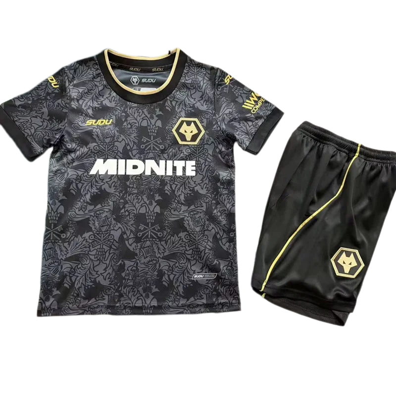 2026-27 Kids Wolves Third  Away Black Soccer Jersey