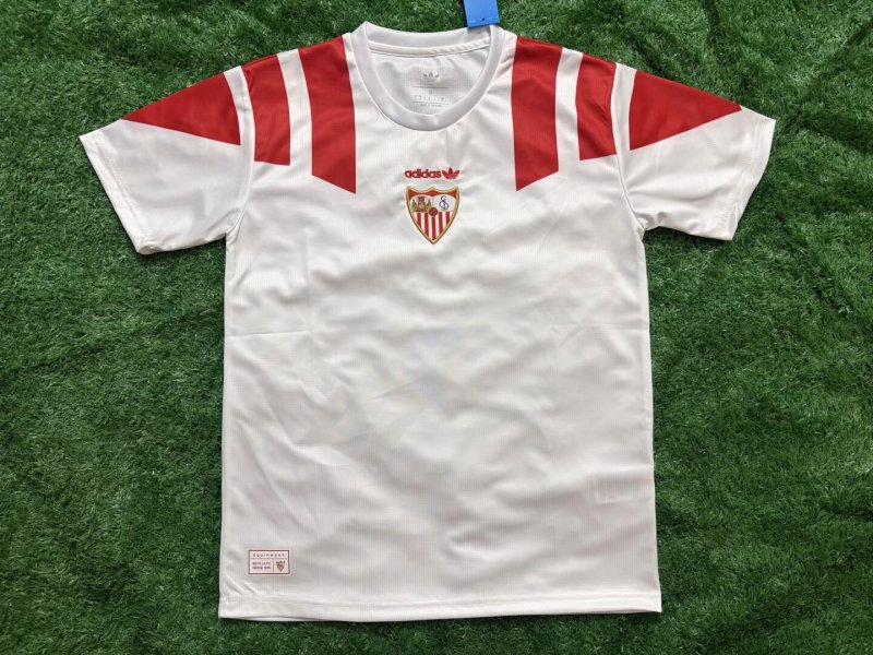 2026-27 Sevilla White Retro Version Fans Soccer Jersey