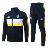2026-27 Mens Real Madrid Cyan Long Pull Training Suit  A26082#