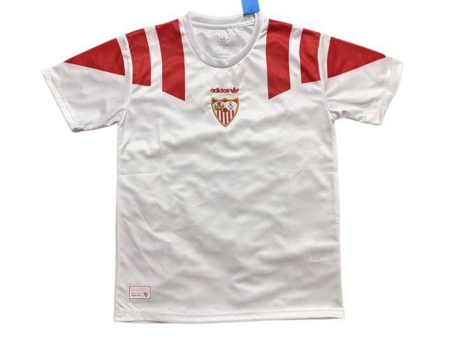 2026-27 Sevilla White Retro Version Fans Soccer Jersey