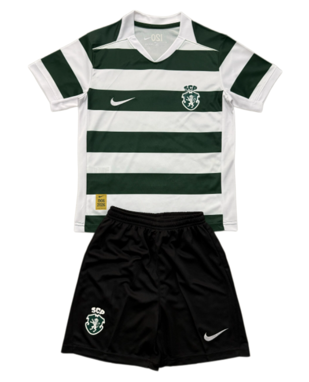 2026-27 Kids Sporting Lisbon Home Green Soccer Jersey