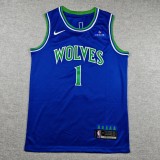2027 TIMBERWOLVES BALL #1 Blue Top Quality Hot Pressing NBA Jersey