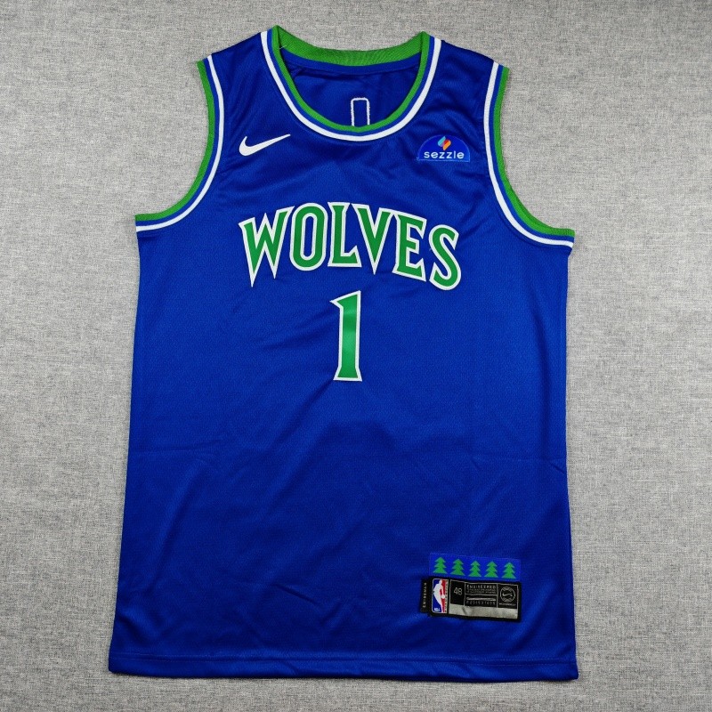 2027 TIMBERWOLVES BALL #1 Blue Top Quality Hot Pressing NBA Jersey