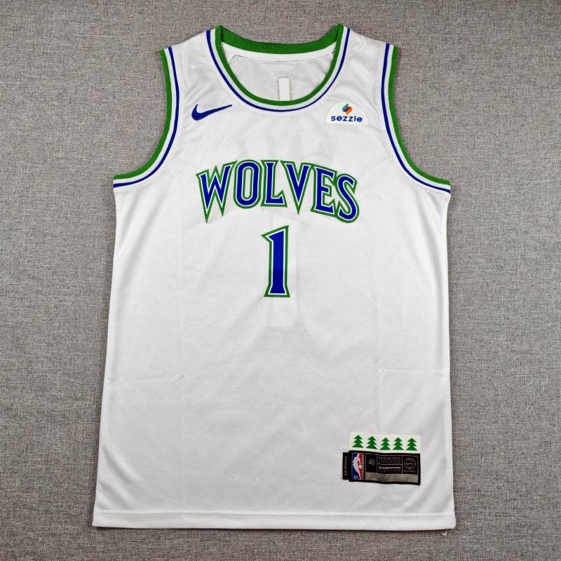 2027 TIMBERWOLVES BALL #1 White Top Quality Hot Pressing NBA Jersey