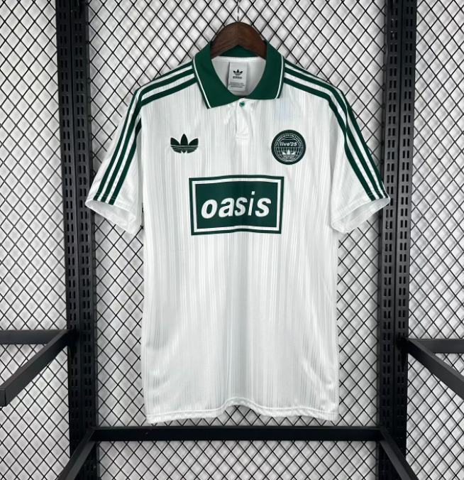 2025-26 Ad Oasis Joint Edition #25 White Green Polo Short Sleeve