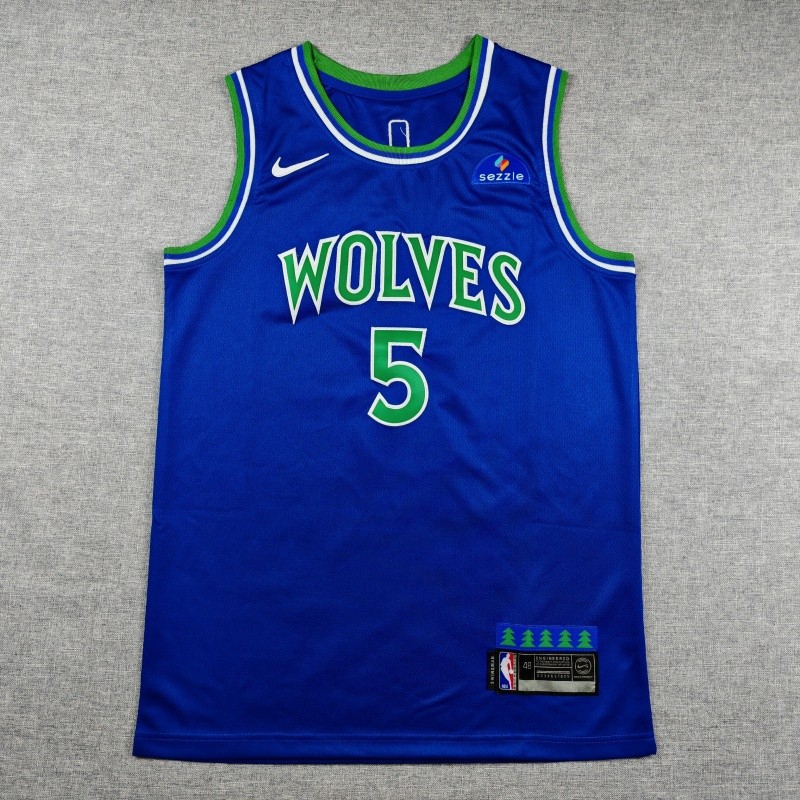 2027 TIMBERWOLVES EDWARDS #5 Blue Top Quality Hot Pressing NBA Jersey