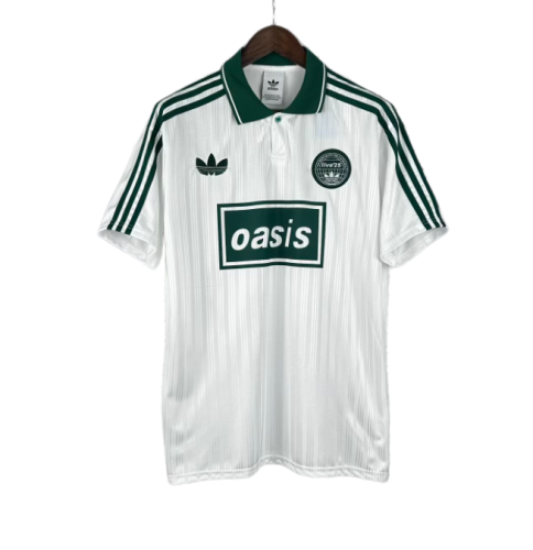 2025-26 Ad Oasis Joint Edition #25 White Green Polo Short Sleeve