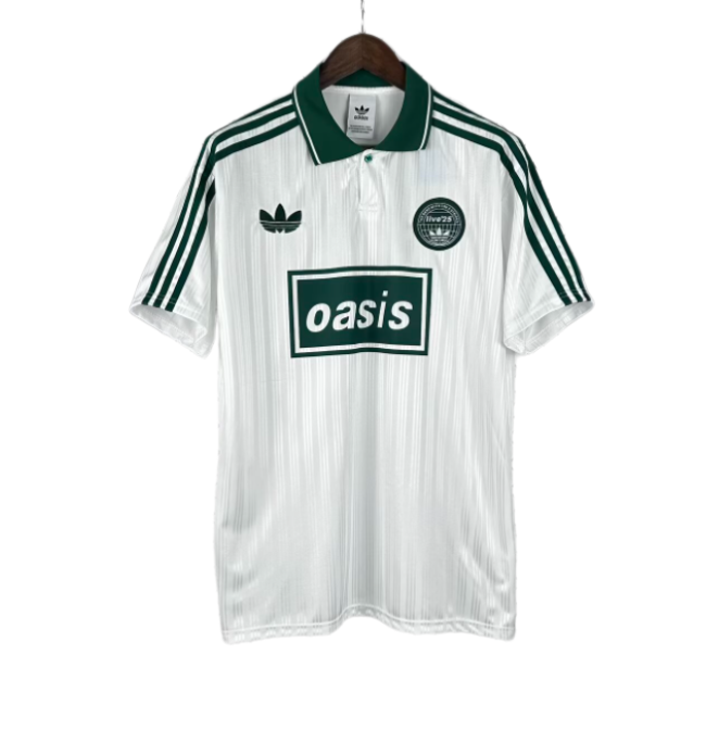 2025-26 Ad Oasis Joint Edition #25 White Green Polo Short Sleeve