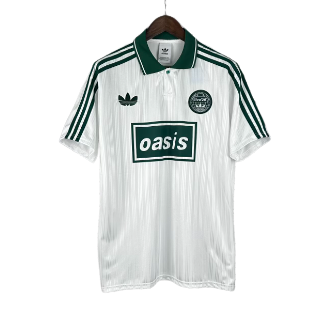 2025-26 Ad Oasis Joint Edition #25 White Green Polo Short Sleeve