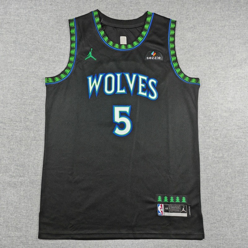 2027 TIMBERWOLVES EDWARDS #5 Black Top Quality Hot Pressing NBA Jersey