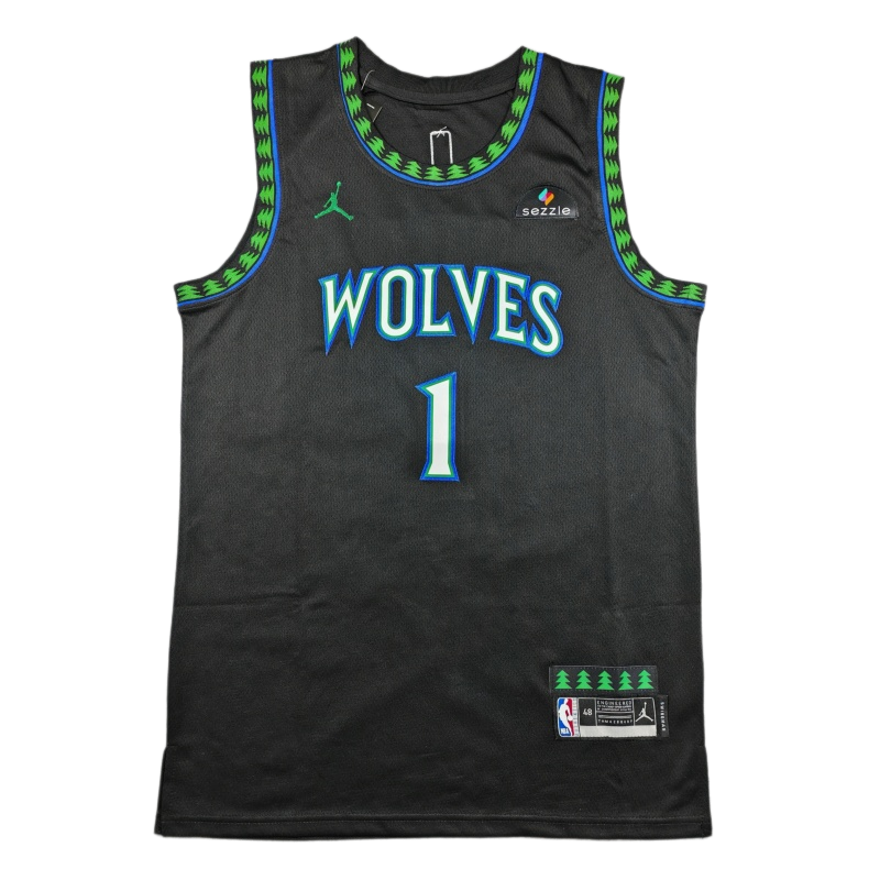 2027 TIMBERWOLVES BALL #1 Black Top Quality Hot Pressing NBA Jersey