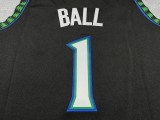 2027 TIMBERWOLVES BALL #1 Black Top Quality Hot Pressing NBA Jersey