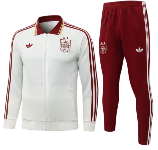 2026-27 Mens Spain Off White Long Pull Training Suit  A26084#