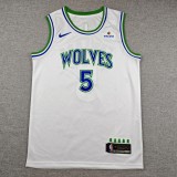 2027 TIMBERWOLVES EDWARDS #5 White Top Quality Hot Pressing NBA Jersey