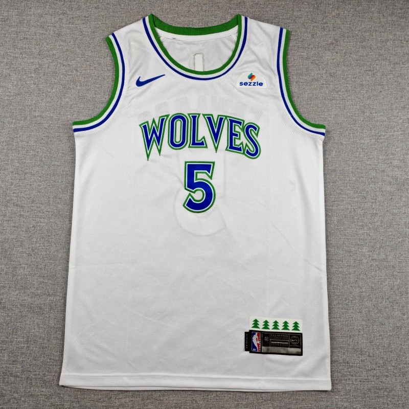 2027 TIMBERWOLVES EDWARDS #5 White Top Quality Hot Pressing NBA Jersey