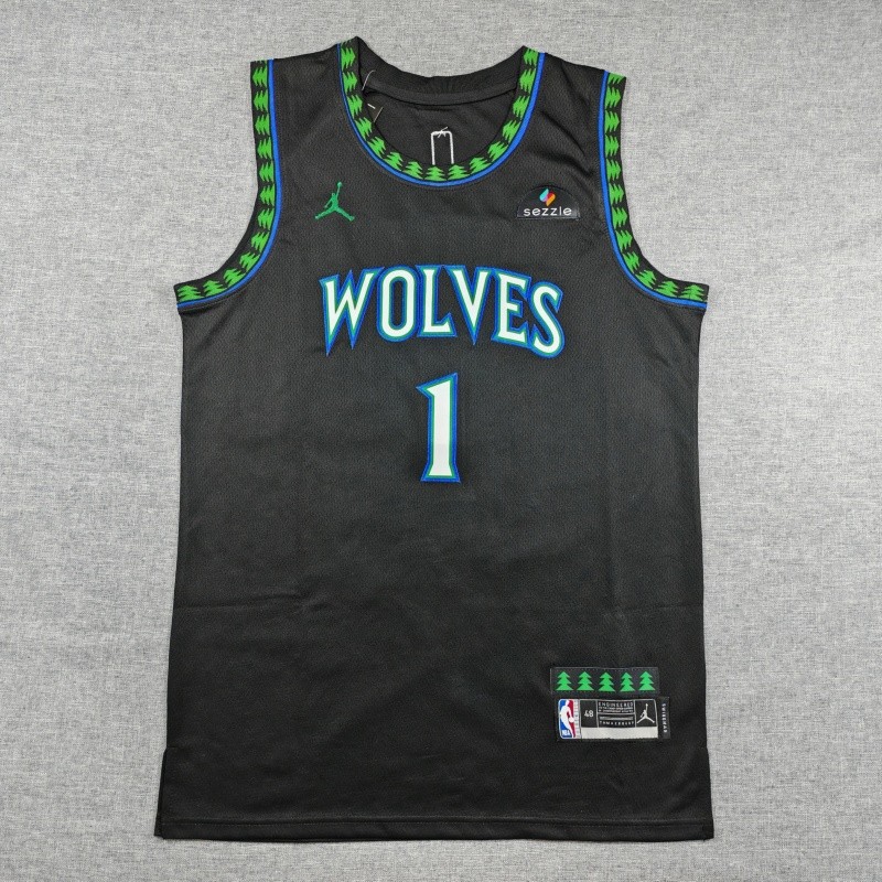 2027 TIMBERWOLVES BALL #1 Black Top Quality Hot Pressing NBA Jersey