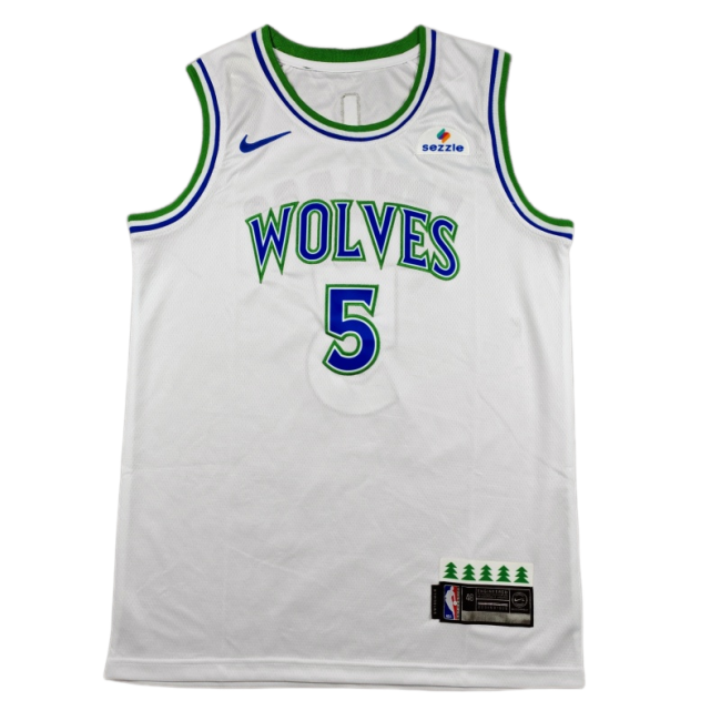 2027 TIMBERWOLVES EDWARDS #5 White Top Quality Hot Pressing NBA Jersey
