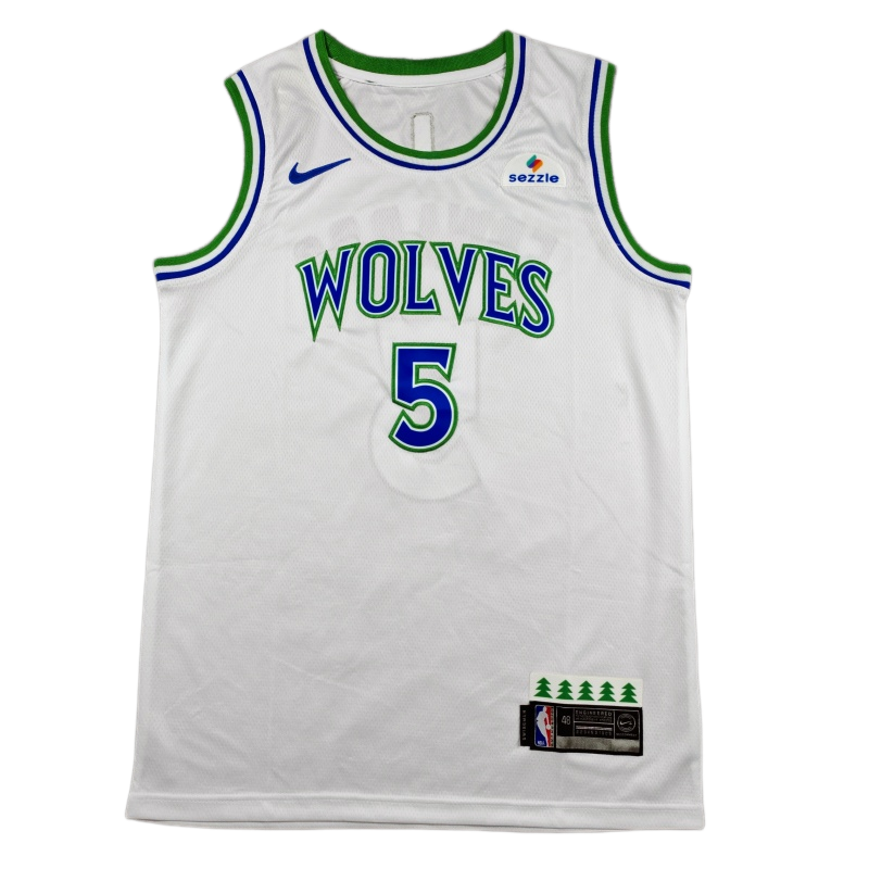 2027 TIMBERWOLVES EDWARDS #5 White Top Quality Hot Pressing NBA Jersey