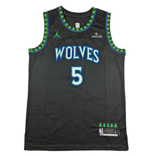 2027 TIMBERWOLVES EDWARDS #5 Black Top Quality Hot Pressing NBA Jersey