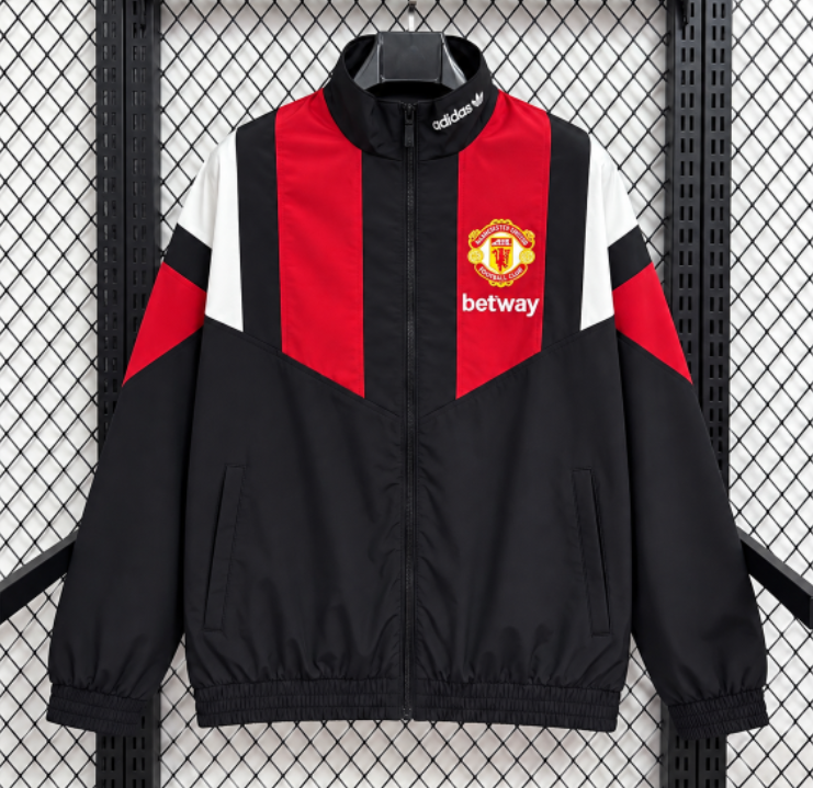 2026-27 Manchester United Black Red Windbreaker