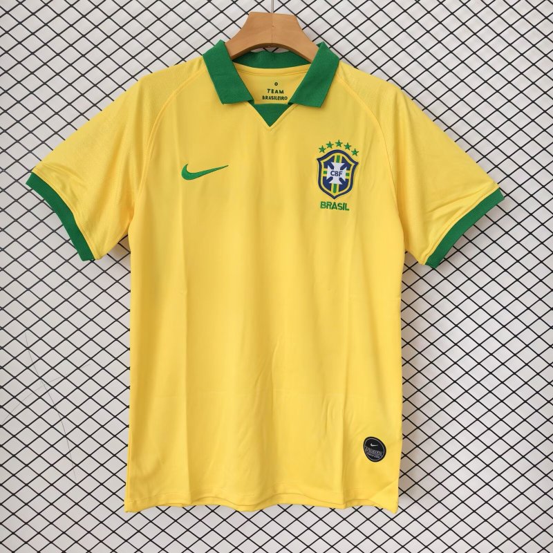 1999-2000 Mens Brazil Home Yellow Retro Soccer Jersey
