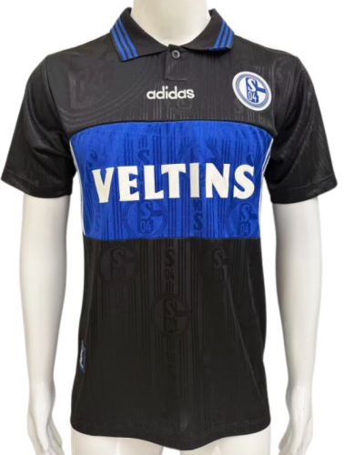 1997-1998 Schalke 04 Away Black Retro Soccer Jersey