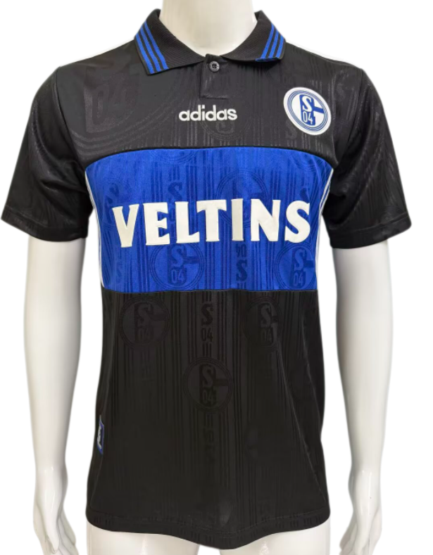 1997-1998 Schalke 04 Away Black Retro Soccer Jersey