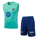 2026-27 Barcelona Light Green Vest Training Short Suit  D26092#