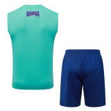 2026-27 Barcelona Light Green Vest Training Short Suit  D26092#