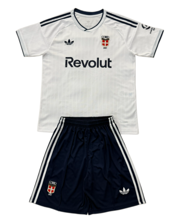 2026-27 Kids Como Away White Soccer Jersey