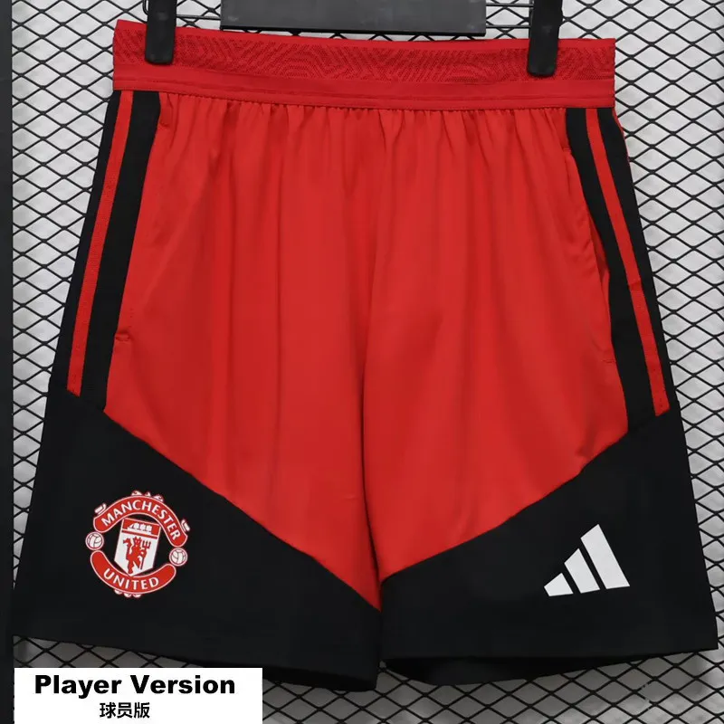 2026-27 Mens Manchester United Red Black Player Version Shorts Pants