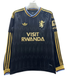 2026-27 Mens Aston Villa Away Black Long Sleeve Soccer Jersey