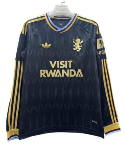 2026-27 Mens Aston Villa Away Black Long Sleeve Soccer Jersey