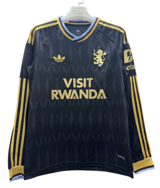 2026-27 Mens Aston Villa Away Black Long Sleeve Soccer Jersey