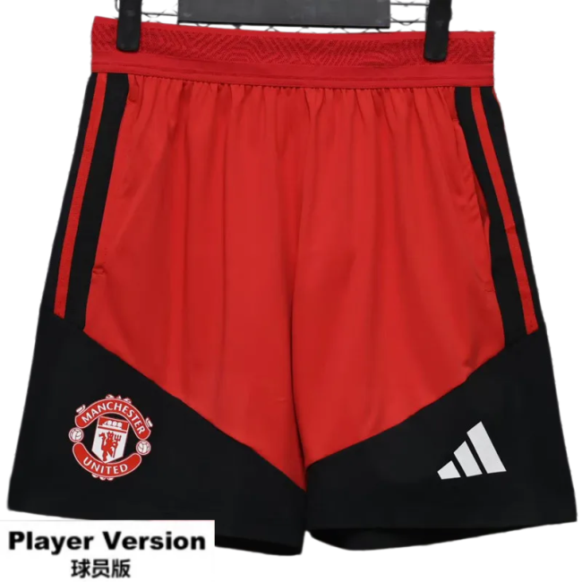2026-27 Mens Manchester United Red Black Player Version Shorts Pants