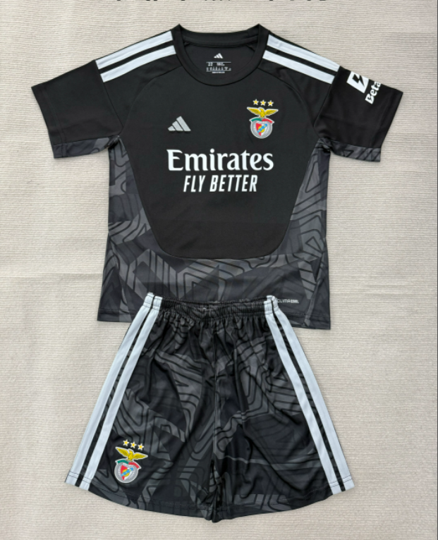 2026-27 Kids Benfica Goalkeeper Black Soccer Jersey