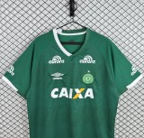 2016 Mens Chapecoense Home Green Retro Soccer Jersey