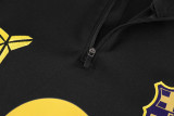2026-27 Kids Barcelona Black Half Pull Training Suit