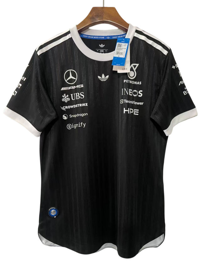 2026 F1 Mercedes Black T-Shirts Racing Suit (圆领)
