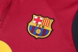2026-27 Mens Barcelona Maroon Half Pull Training Suit (半拉链)